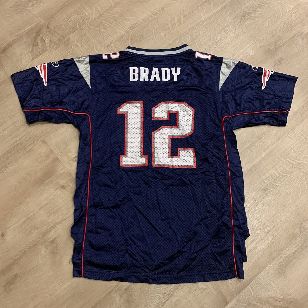 Reebok NFL New England Patriots Tom Brady # 12 Jersey Youth Boys XL (18-20) Navy - Picture 5 of 7